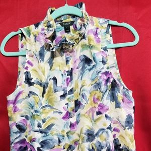 Women's J Crew collared Sleeveless button up Top Size 8